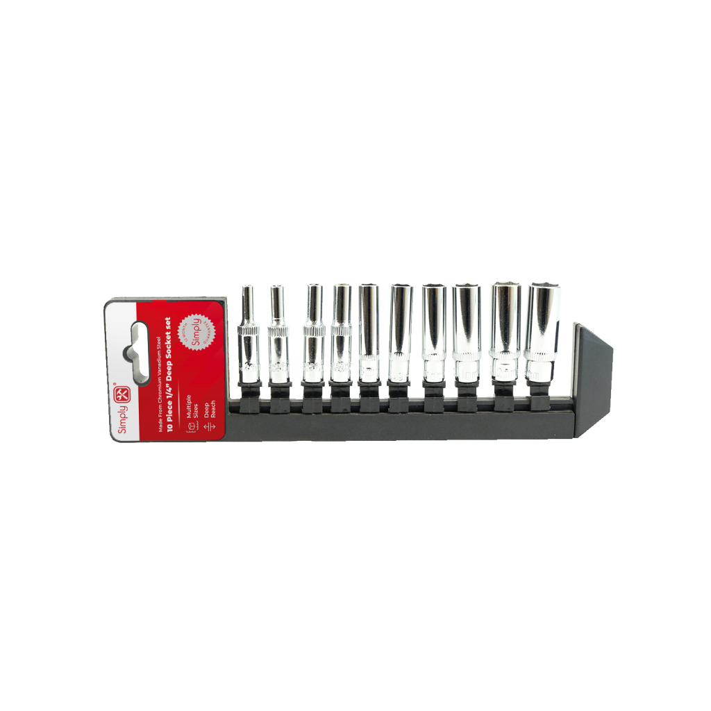 Simply Tools 10 piece 1/4 inch deep socket set