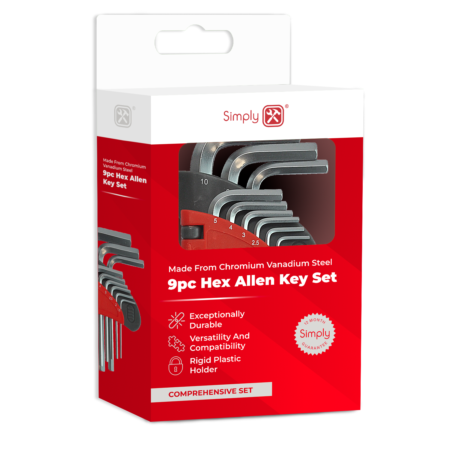 9pc Hex Allen Key Set Simply Brands Private Label