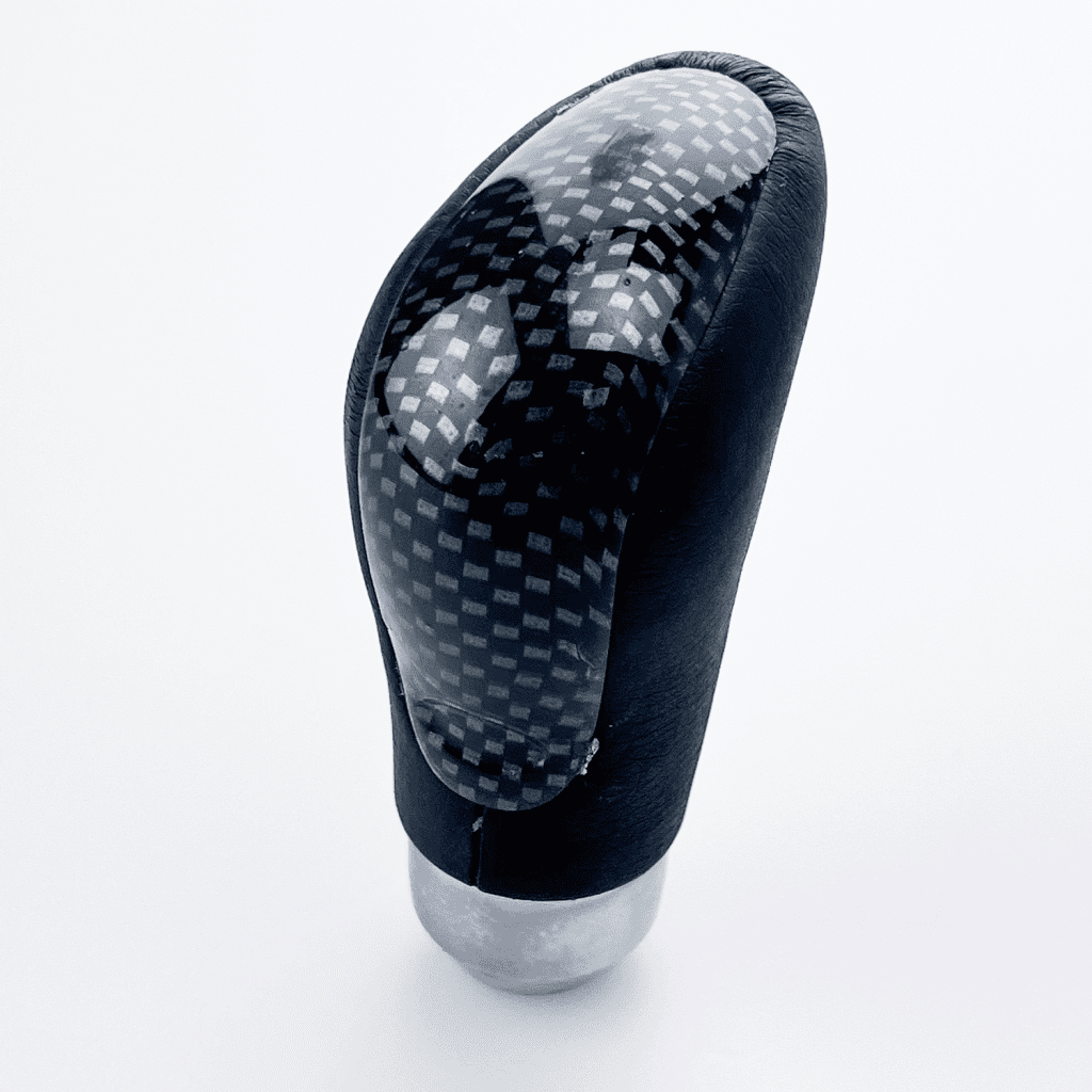 Sport Style Automatic Shift Knob – Chrome & Black Leather – Universal Fit