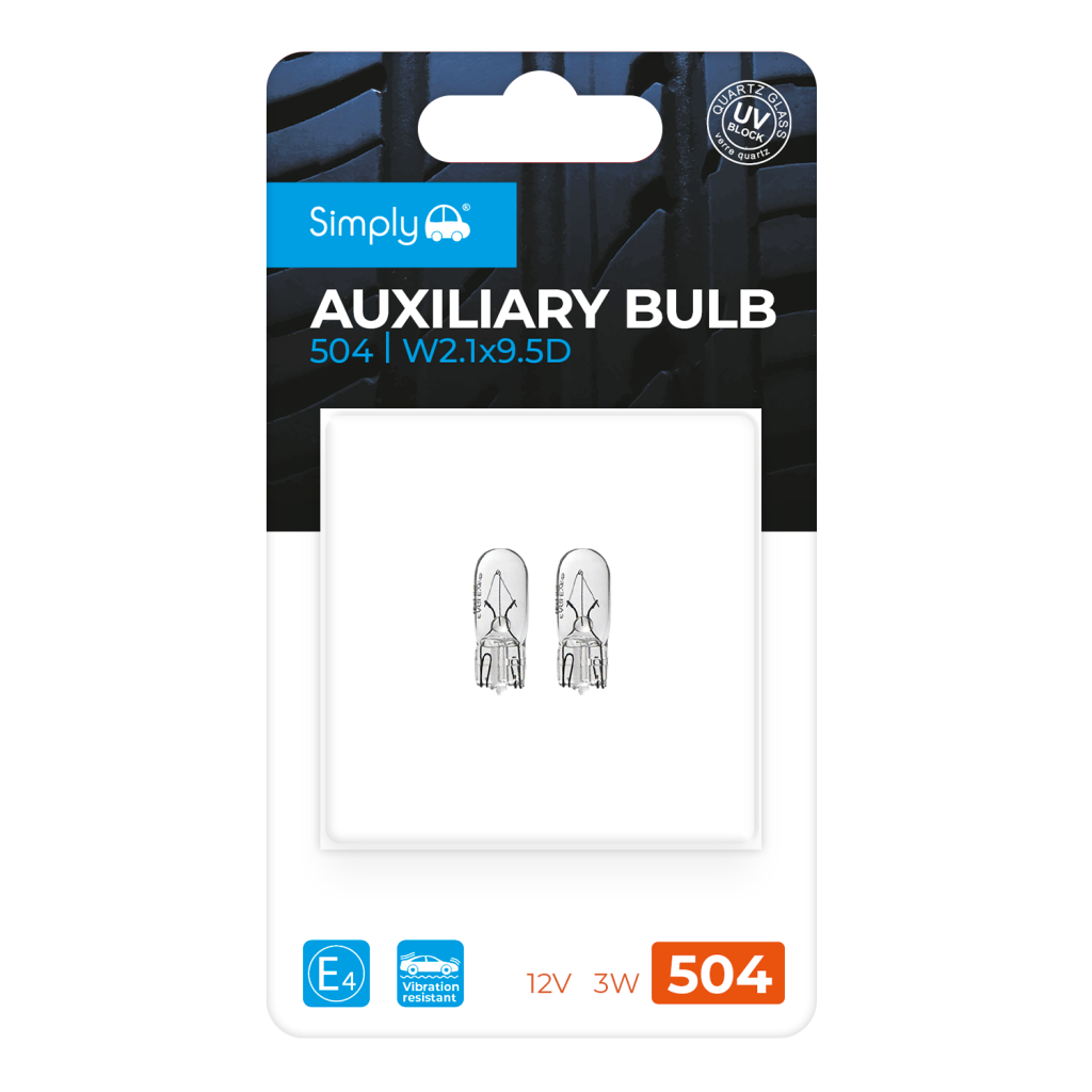 2pk W3W S504BL Auxiliary Bulb Blister 12V 3W W2.1×9.5D