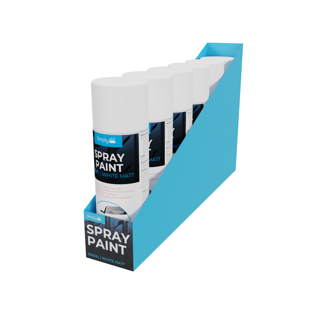 CDU of 6 spray paints - white matt