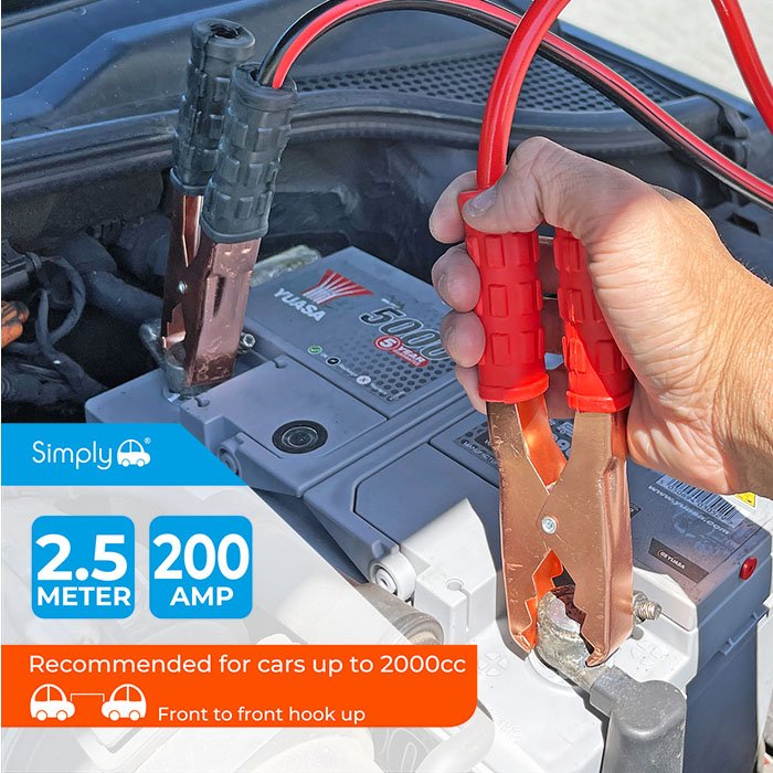 200 Amp Heavy Duty Jump Leads – 3.5 Metre Booster Cables With Insulated Clamps, UK Made