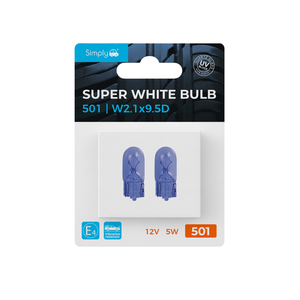 2pk W5W SWH501BL High Performance Bulb Blister 12V 5W W2.1×9.5D