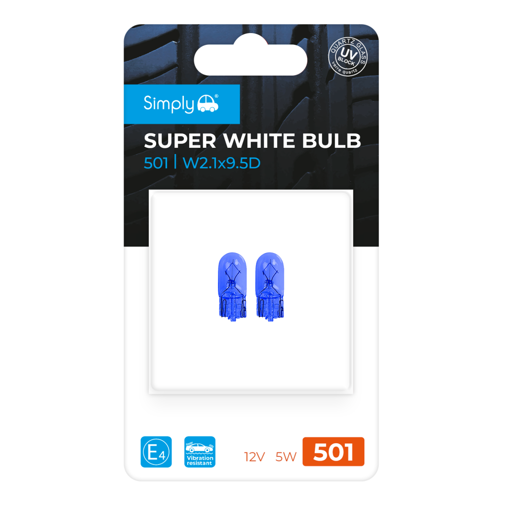 2pk W5W SWH501BL High Performance Bulb Blister 12V 5W W2.1×9.5D