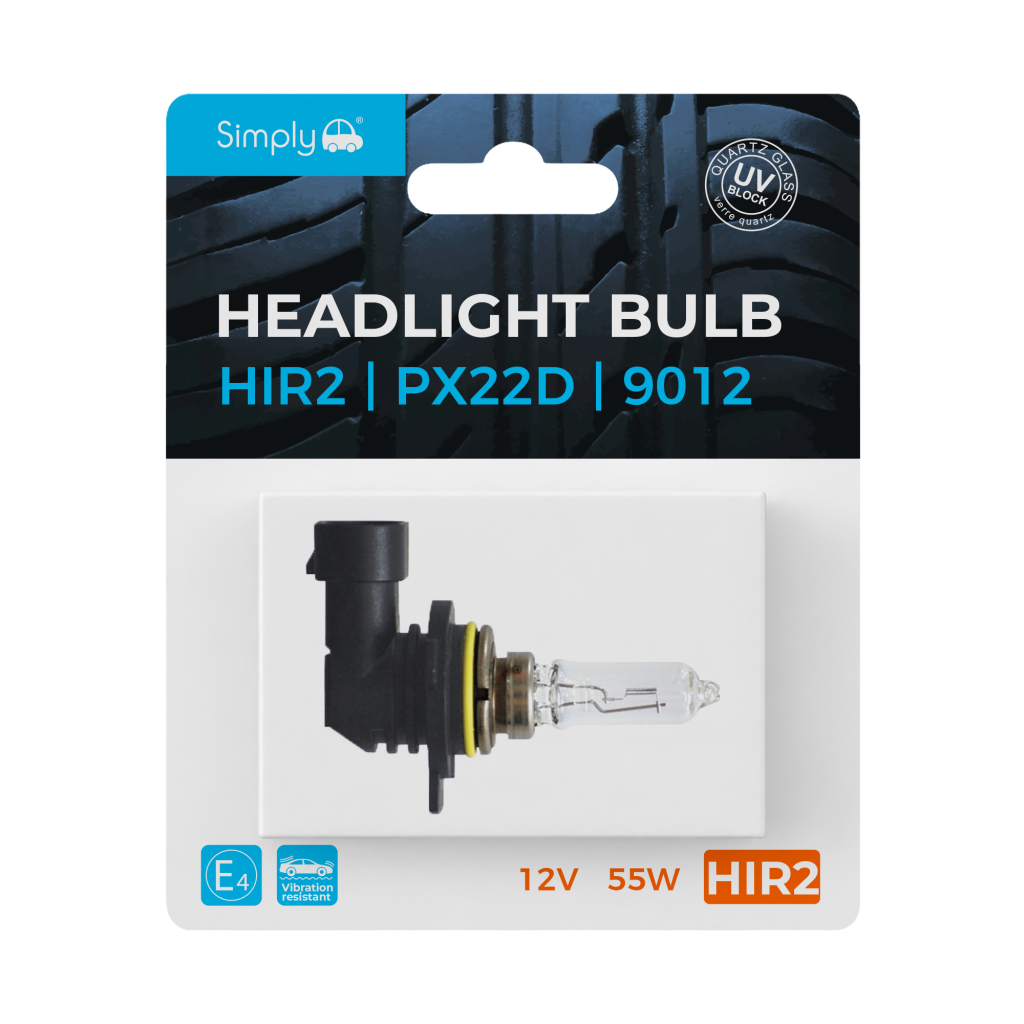 HIR2 (9012) Headlight Bulb 12V 55W PX22D