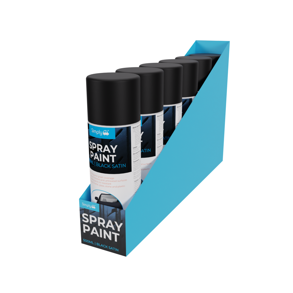 CDU of 6 spray paints - black satin