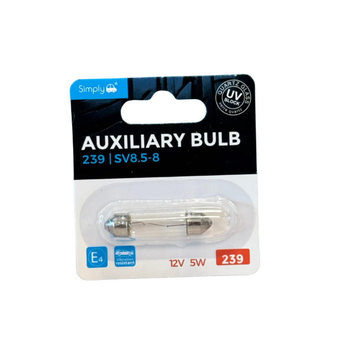 1pk C5W S239 Auxiliary Bulb Blister 12V 5W SV8.5-8 Festoon