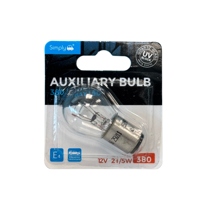 1pk P21/5W S380 Auxiliary Bulb Blister 12V 21/5W BAY15D
