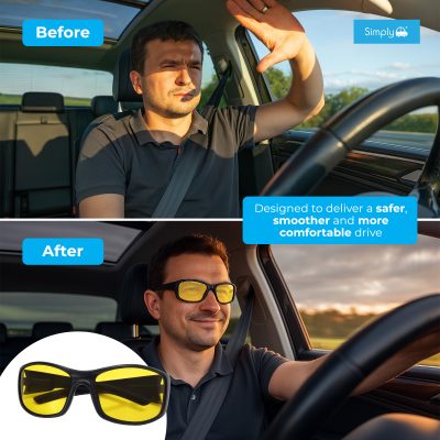 image that highlights the anti-glare feature - reduced eye fatigue and a smoother and safer drive