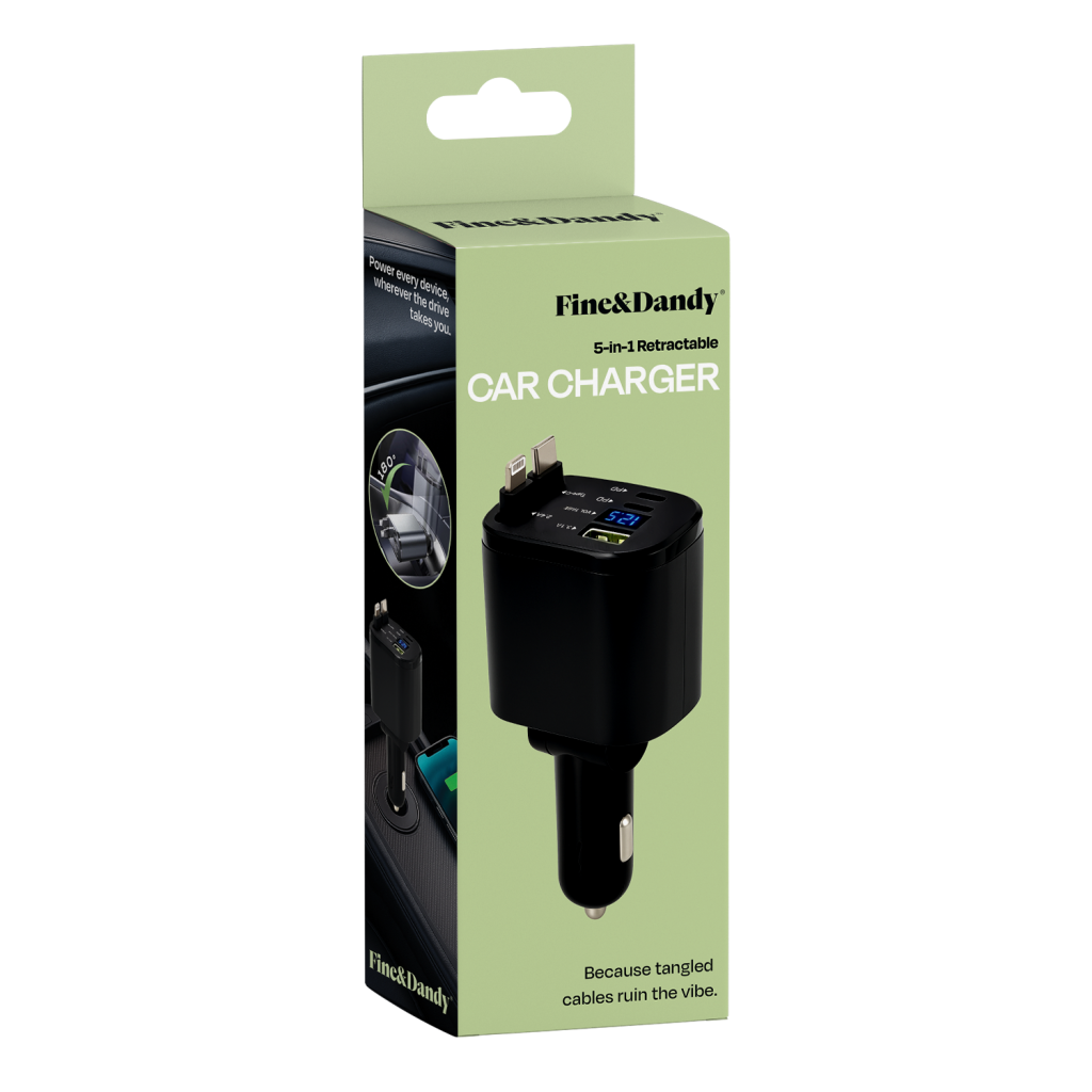 5-in-1 Retractable Car Charger